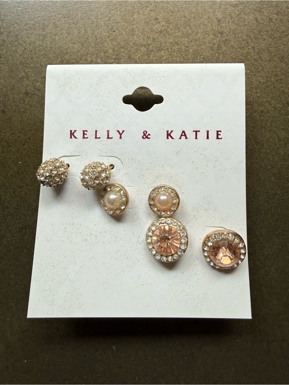 Kelly & Katie Rose Gold and Pearl Trio Stud Earring Set
